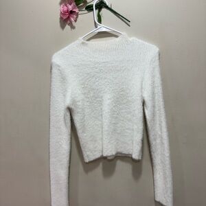 Cozy White Fuzzy Sweater